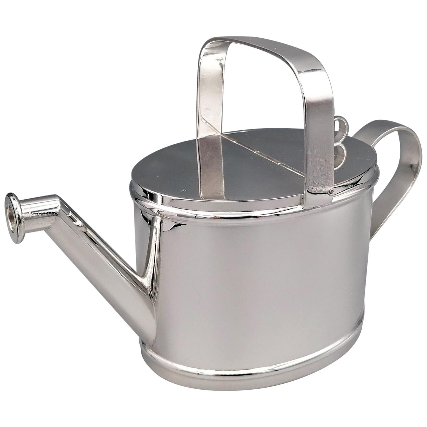 21st Century Italian Solid Silver Cruet in the Shape of a Watering Can