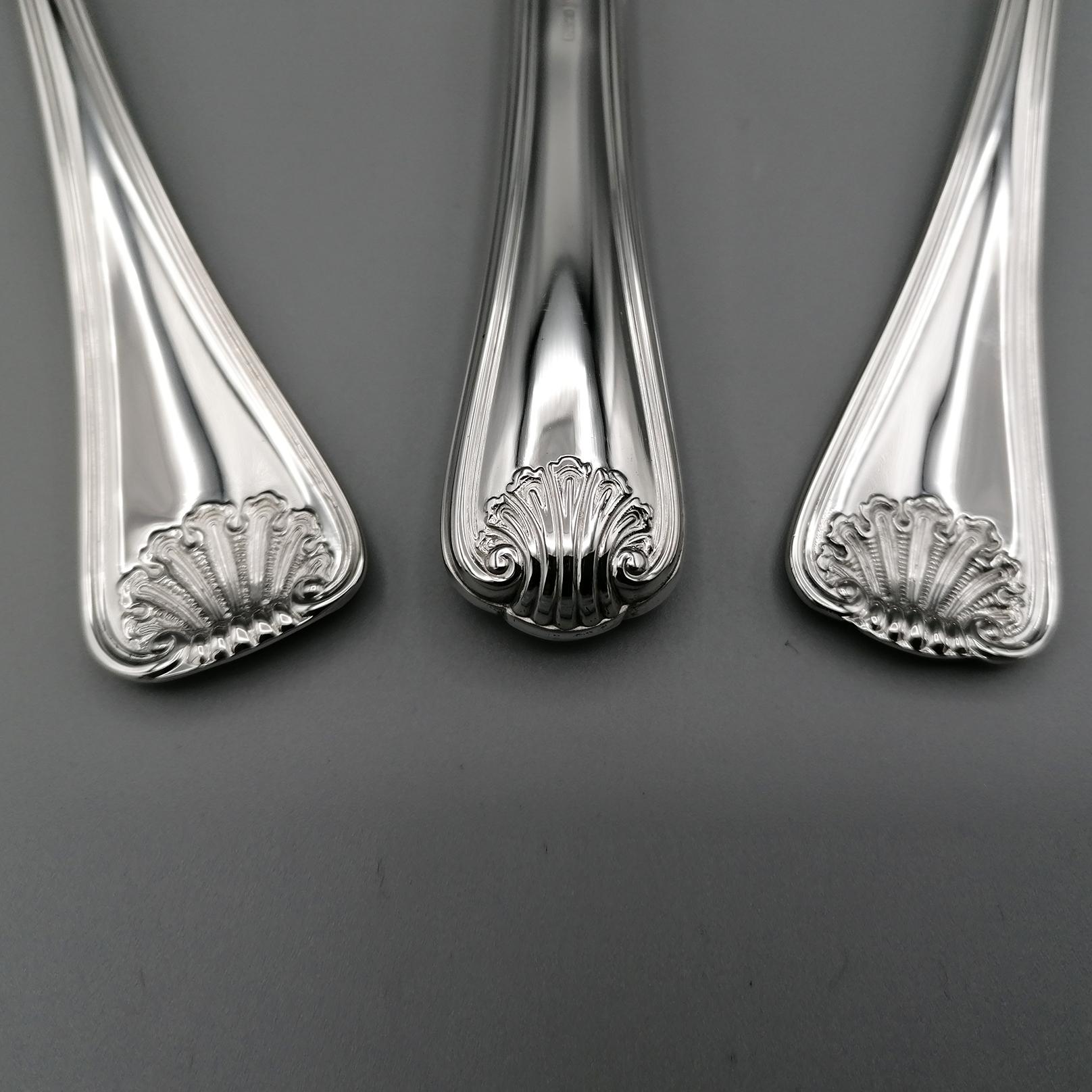 Other 20th Century Italian Solid Silver Cutlery Set 101 Pieces 