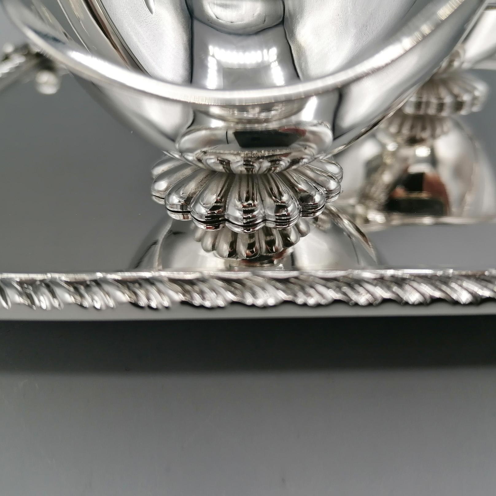 20th Century Italian Solid Silver Double Pipe Holder For Sale 8
