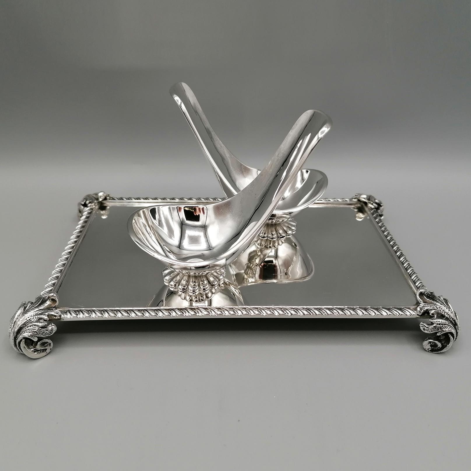 20th Century Italian Solid Silver Double Pipe Holder For Sale 9