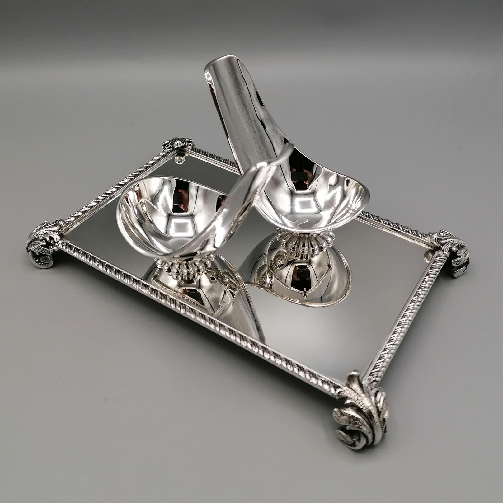 20th Century Italian Solid Silver Double Pipe Holder For Sale 1