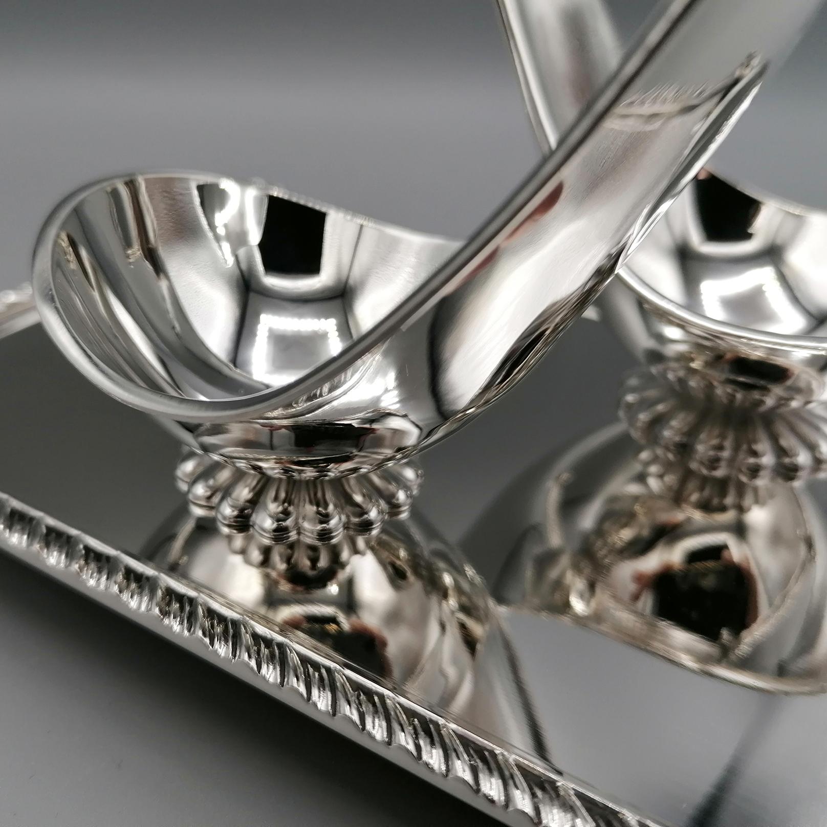20th Century Italian Solid Silver Double Pipe Holder For Sale 2