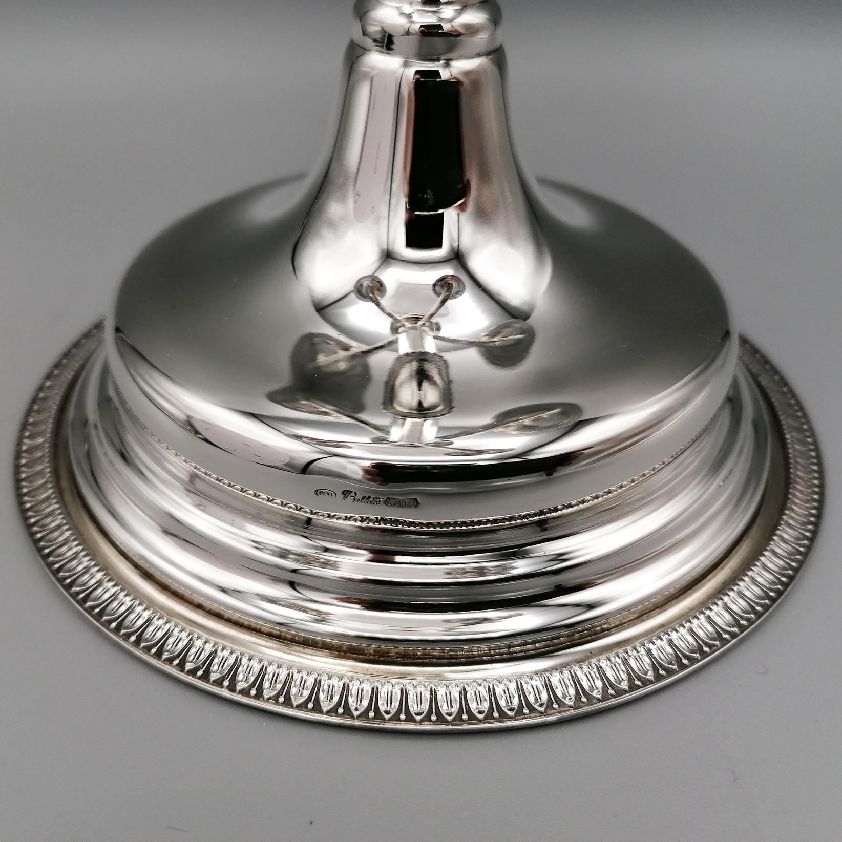 20th Century Italian Solid Silver Empire Style 5 Lights Candelabra 1