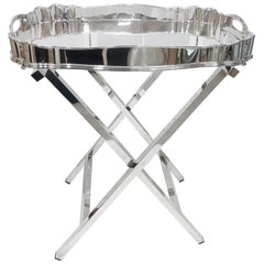 20th Century Italian Solid Silver Gallery Tray on Silver Stand