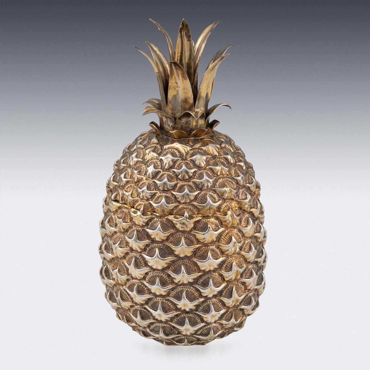 20th Century Italian Solid Silver-Gilt Pineapple Ice Bucket, c.1970 In Good Condition In Royal Tunbridge Wells, Kent