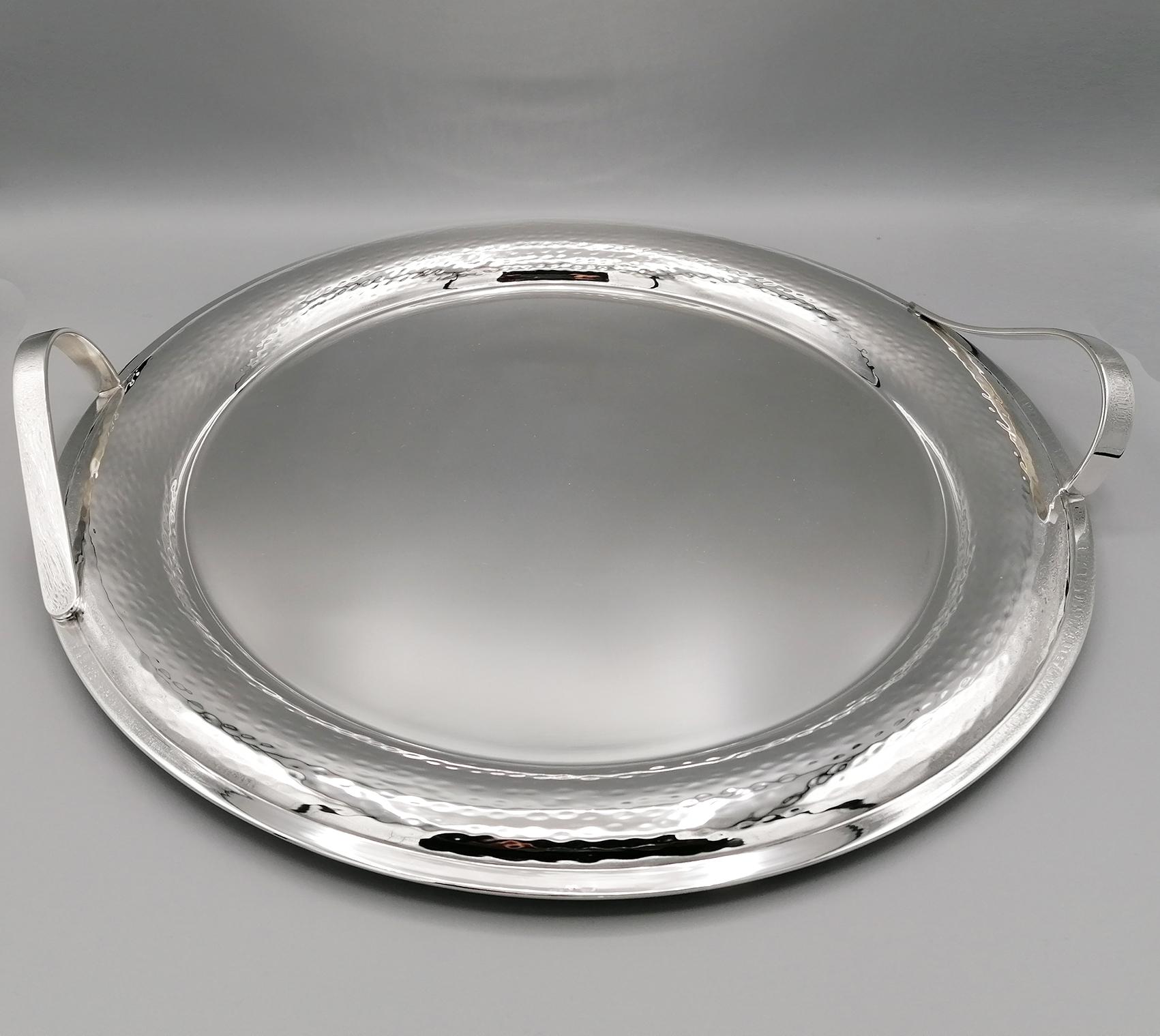 Late 20th Century 20th Century Italian Solid Silver Hammered Teaset