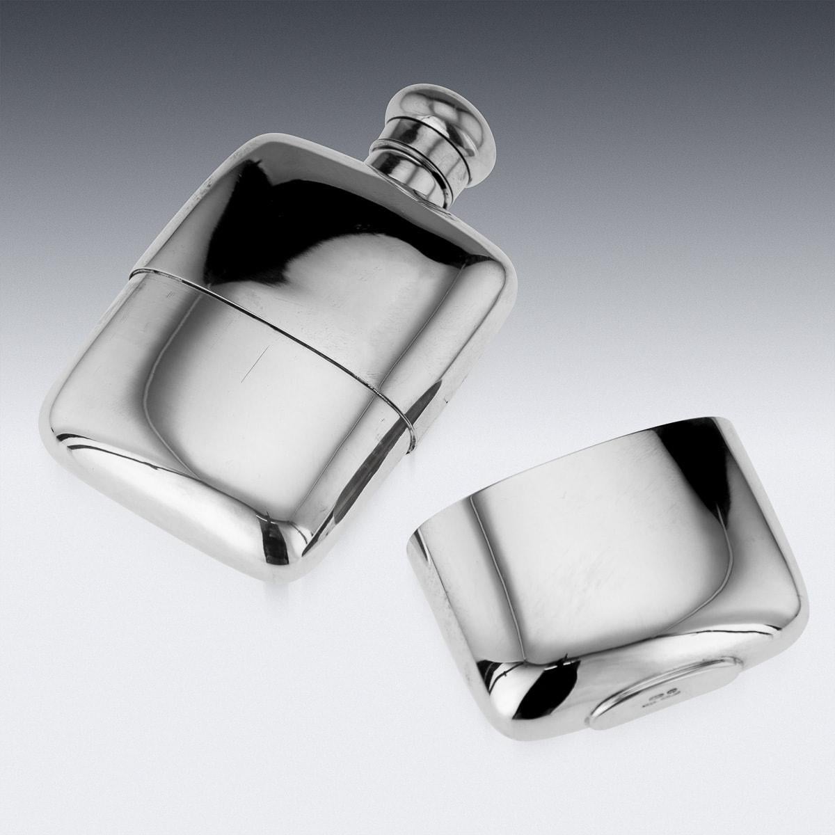 20th Century Italian Solid Silver Hip Flask, Florence, c.1987 1