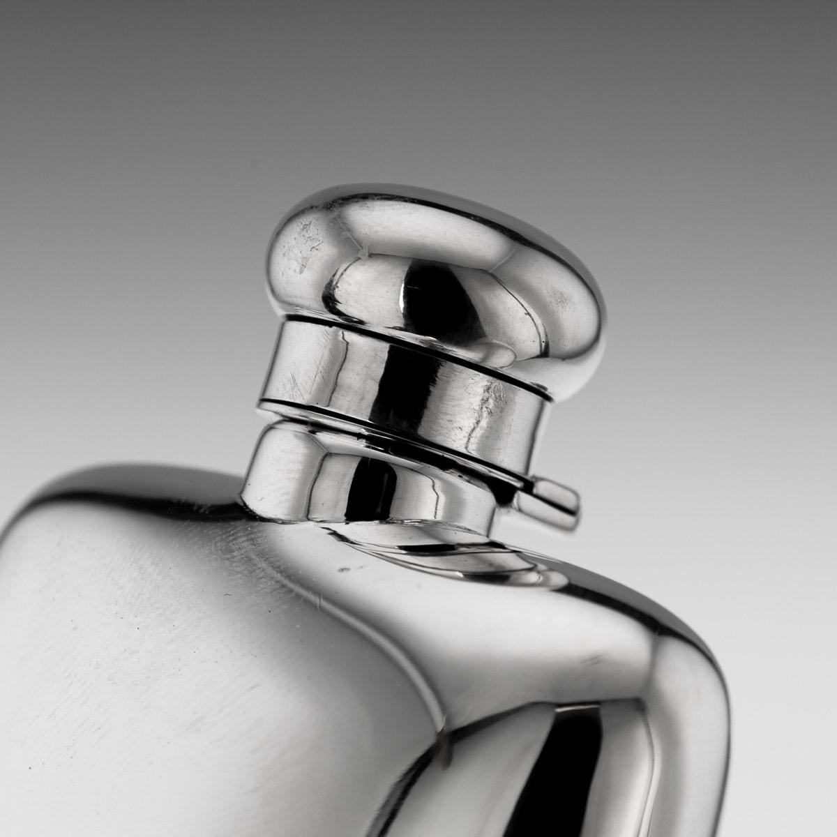 20th Century Italian Solid Silver Hip Flask, Florence, c.1987 2