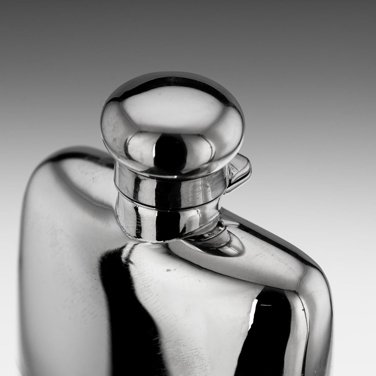 20th Century Italian Solid Silver Hip Flask, Florence, c.1987 3