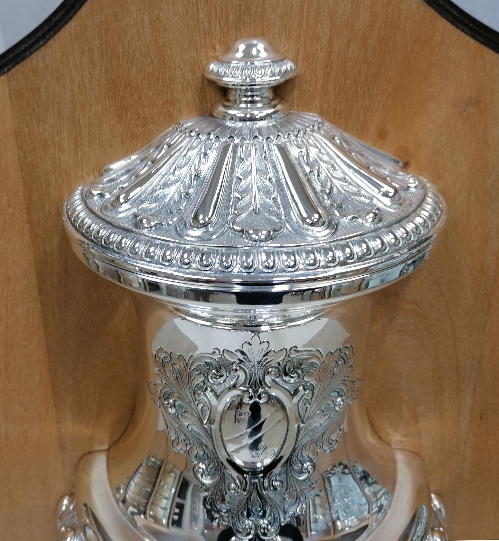 Other 20th Century Italian Solid Silver Holy Water Stoup with Tap For Sale