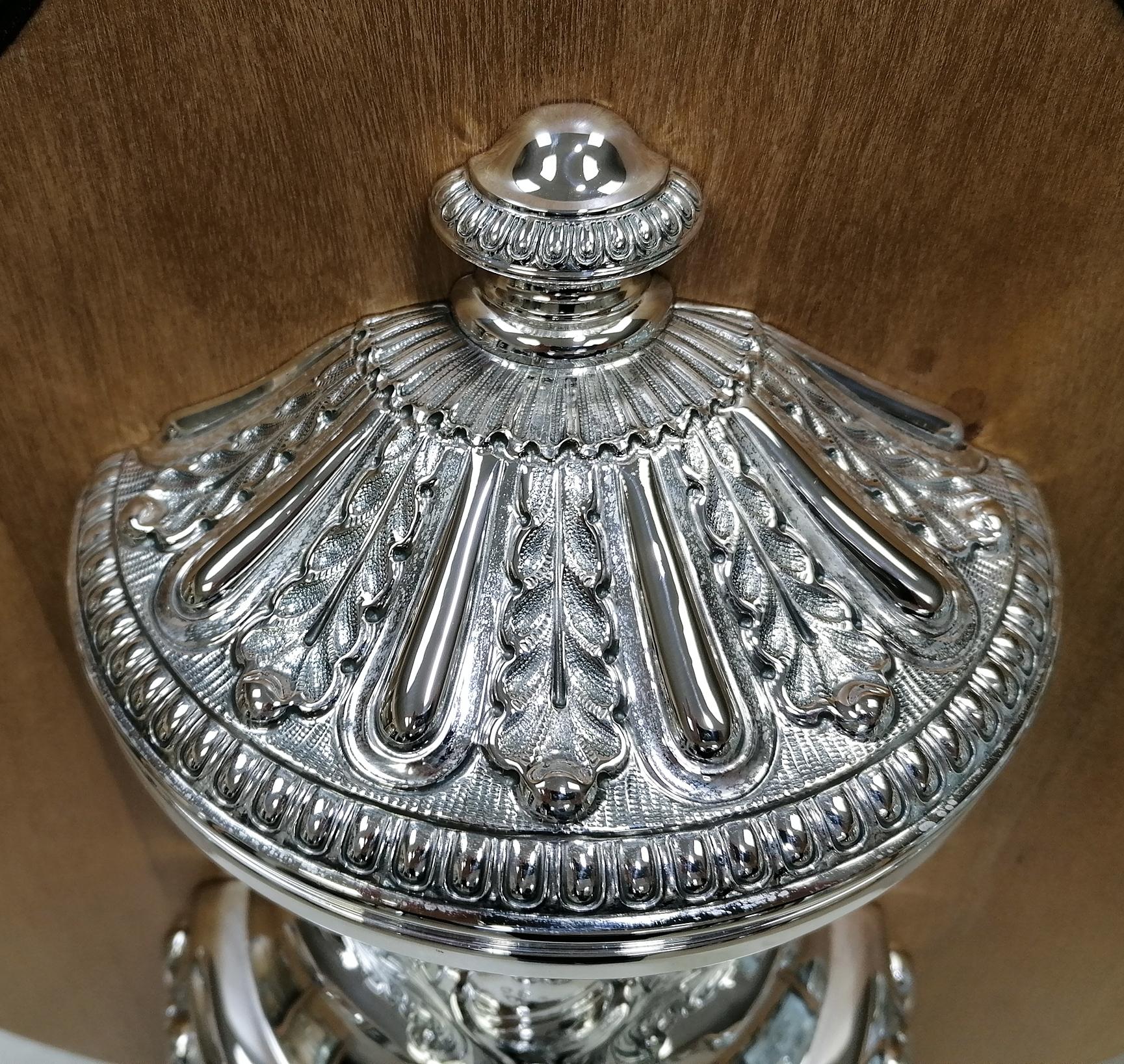 20th Century Italian Solid Silver Holy Water Stoup with Tap For Sale 2