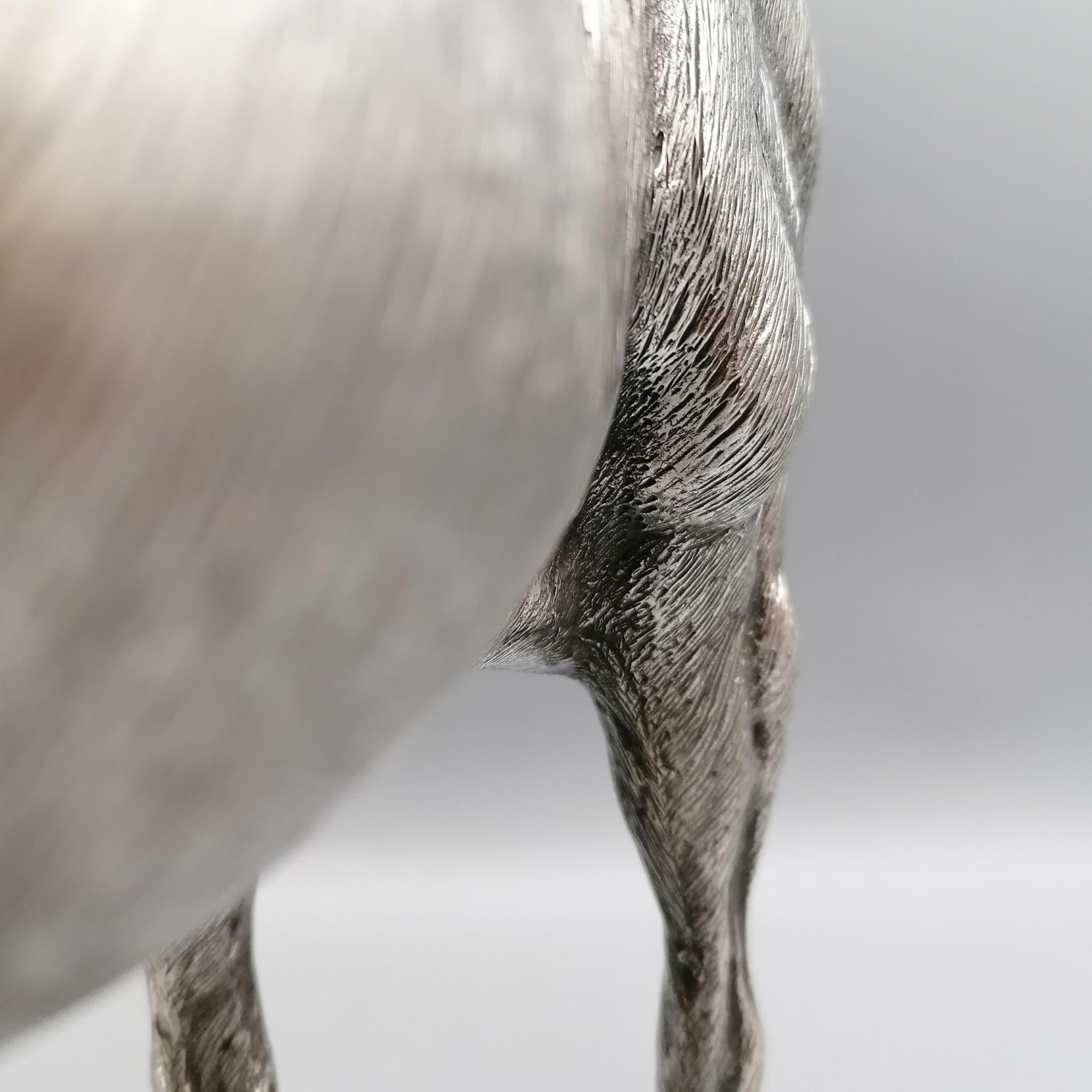 Cheval italien du 20ème siècle en argent massif, gravé à la main en vente 7