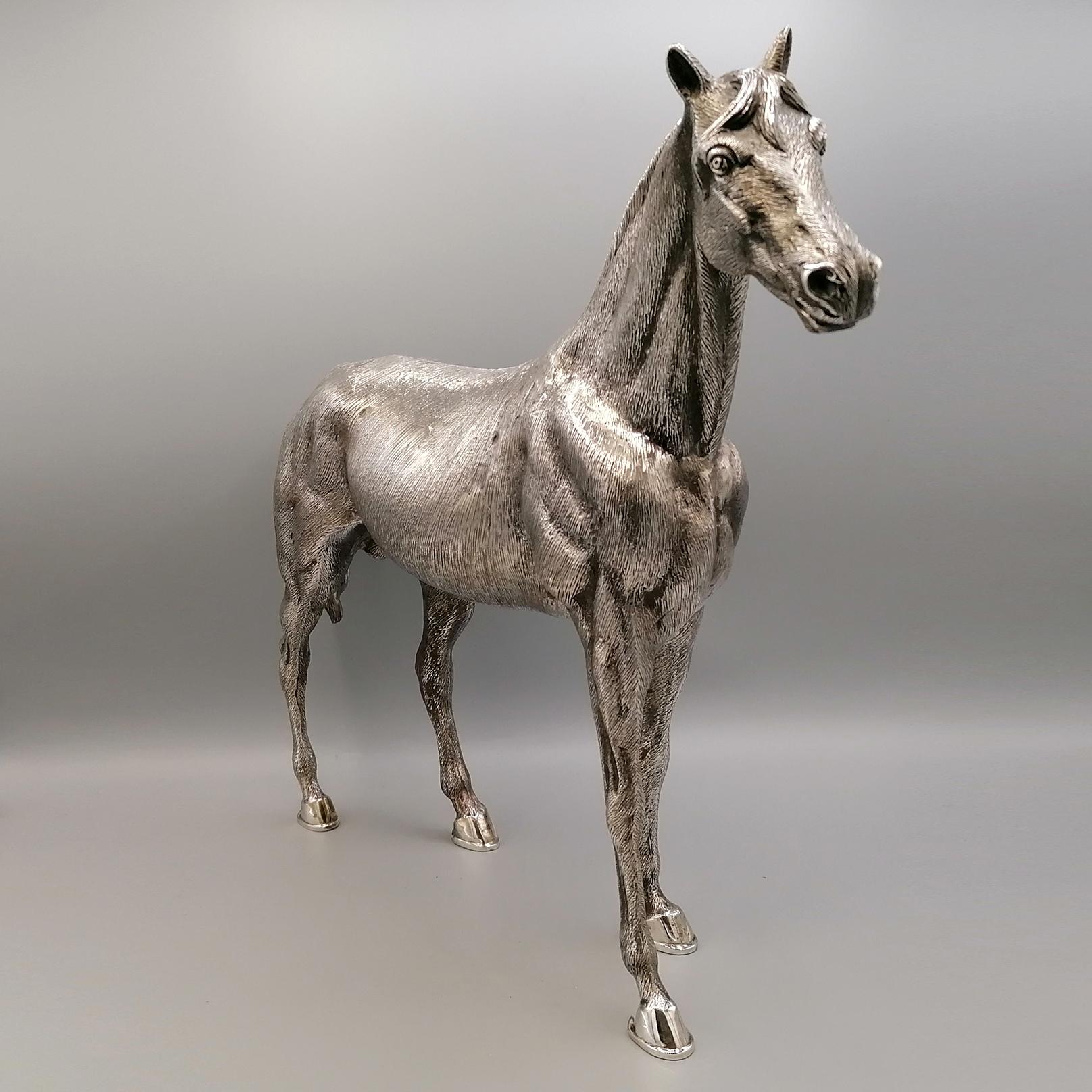 black silver horse