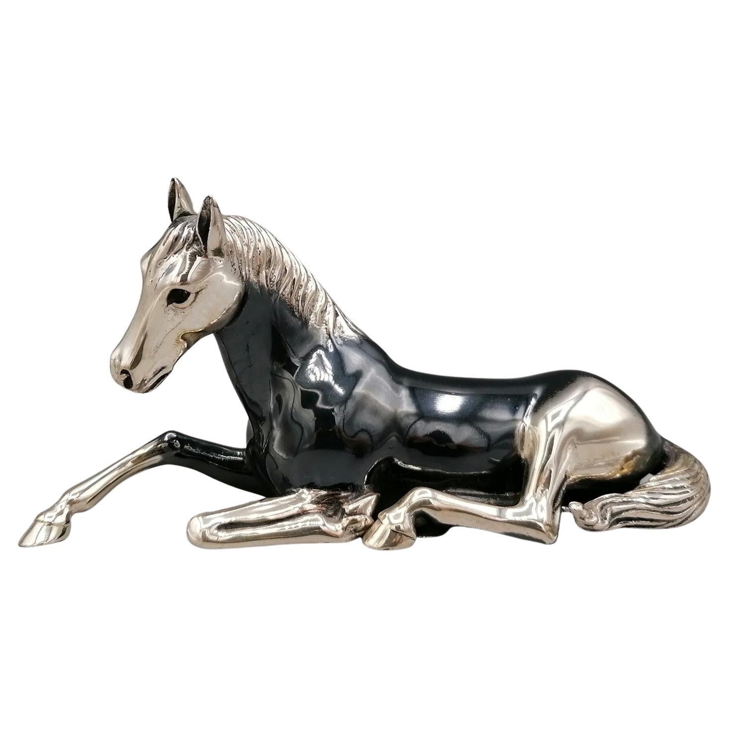 20th Century Italian Solid Silver Horse Statue