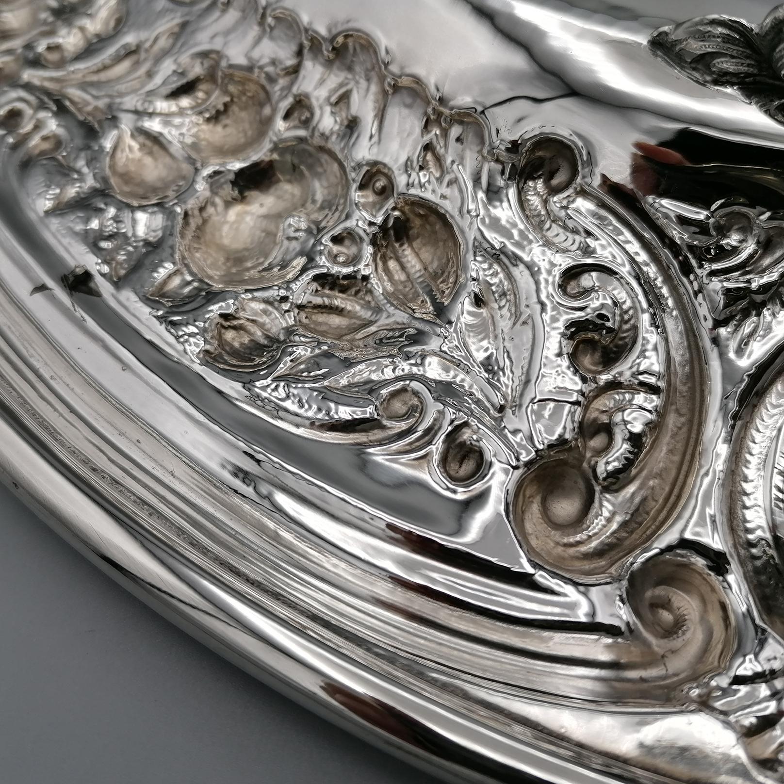 Italienischer Tafelaufsatz aus massivem Silber des 20. Jahrhunderts im Angebot 7
