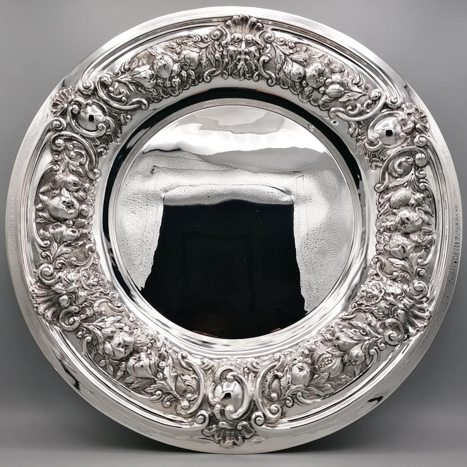 Baroque 20th Century Italian Solid Silver Italian Centrepiece For Sale