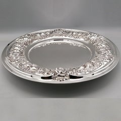 Centre de table italien en argent massif du XXe siècle