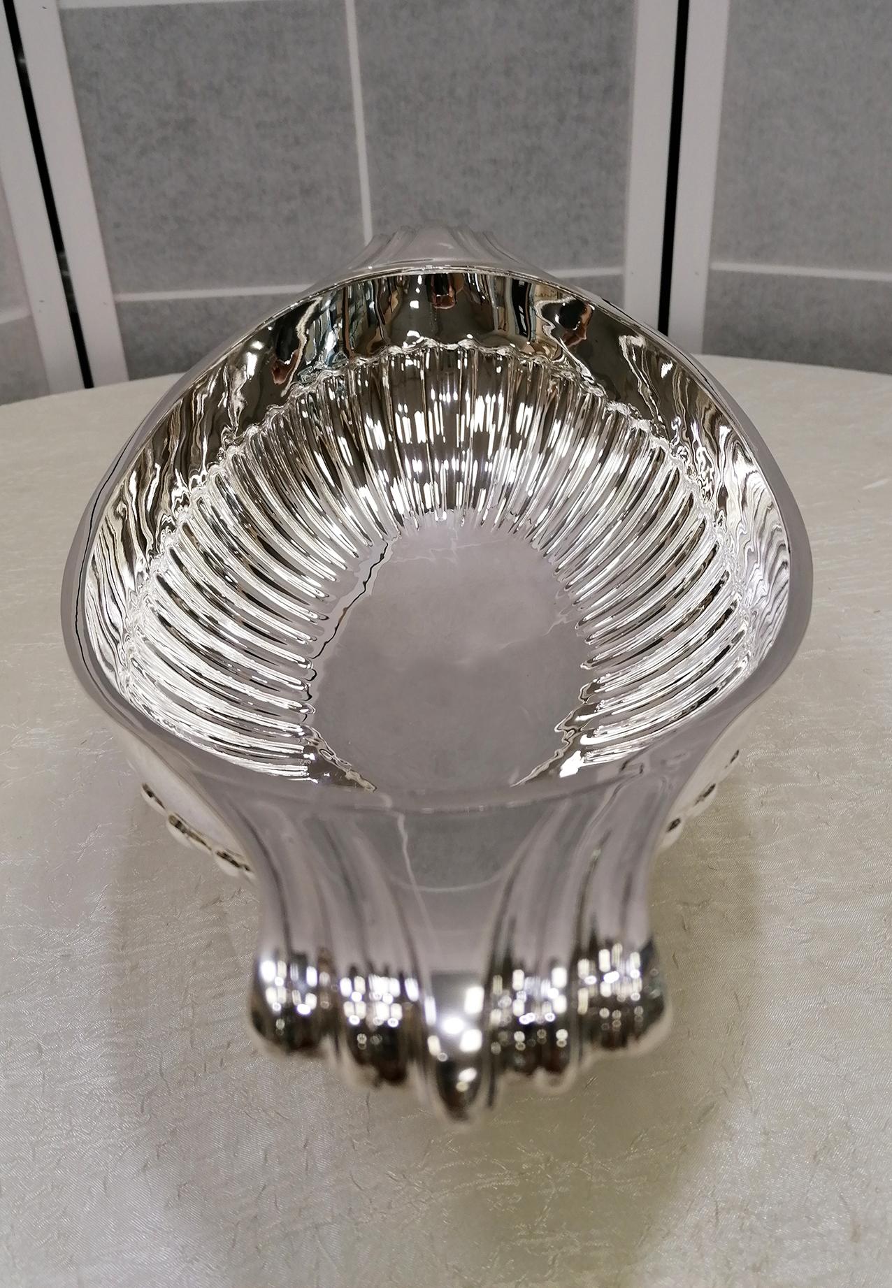 20th Century Italian Solid Silver Jatte with Handles and Base 3