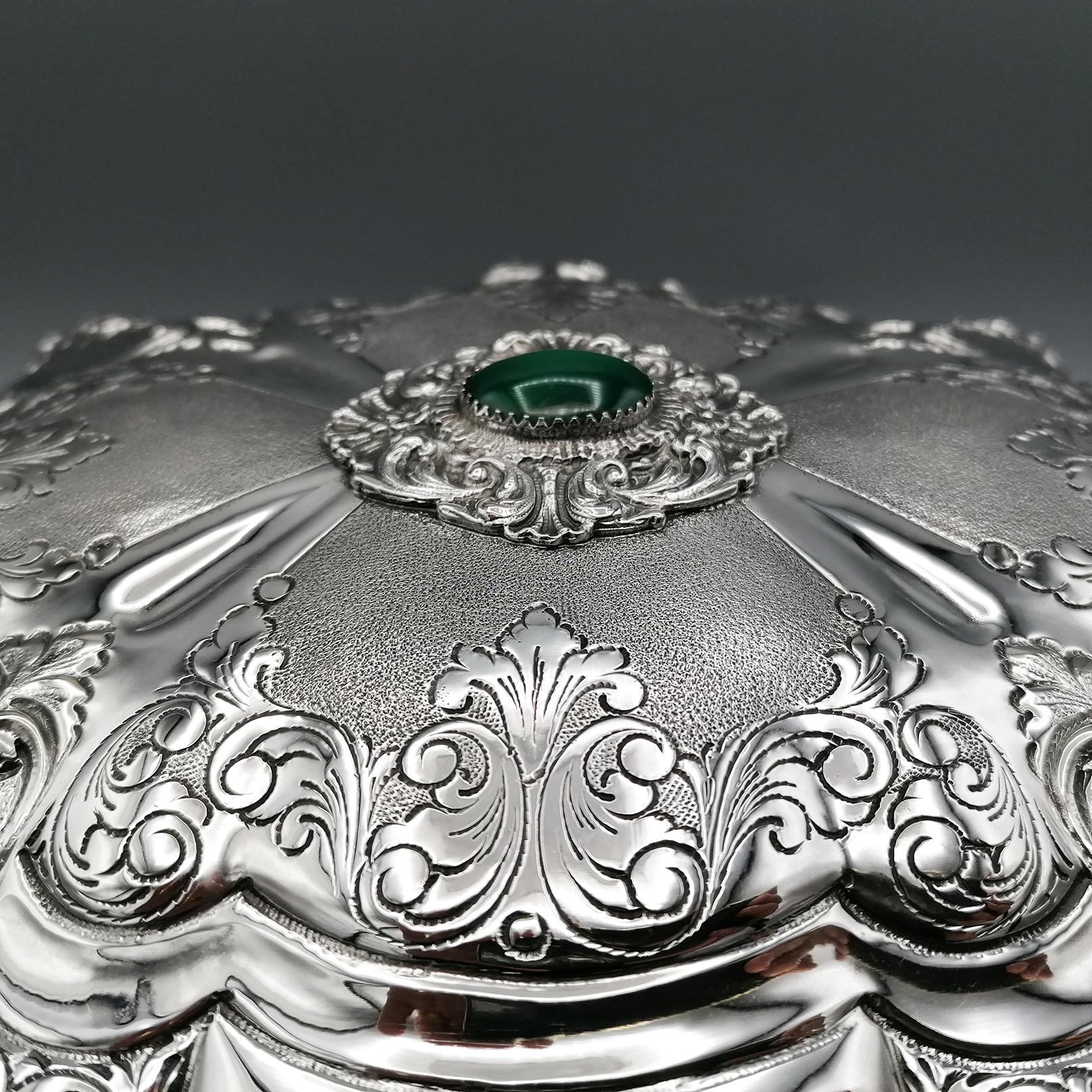 Italienische Schmuckkästchen aus massivem Silber des 20. Jahrhunderts im Barockstil im Angebot 4