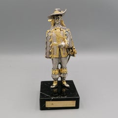 20th Century Italian Solid Silver Miniature Reproducing D'artagnan