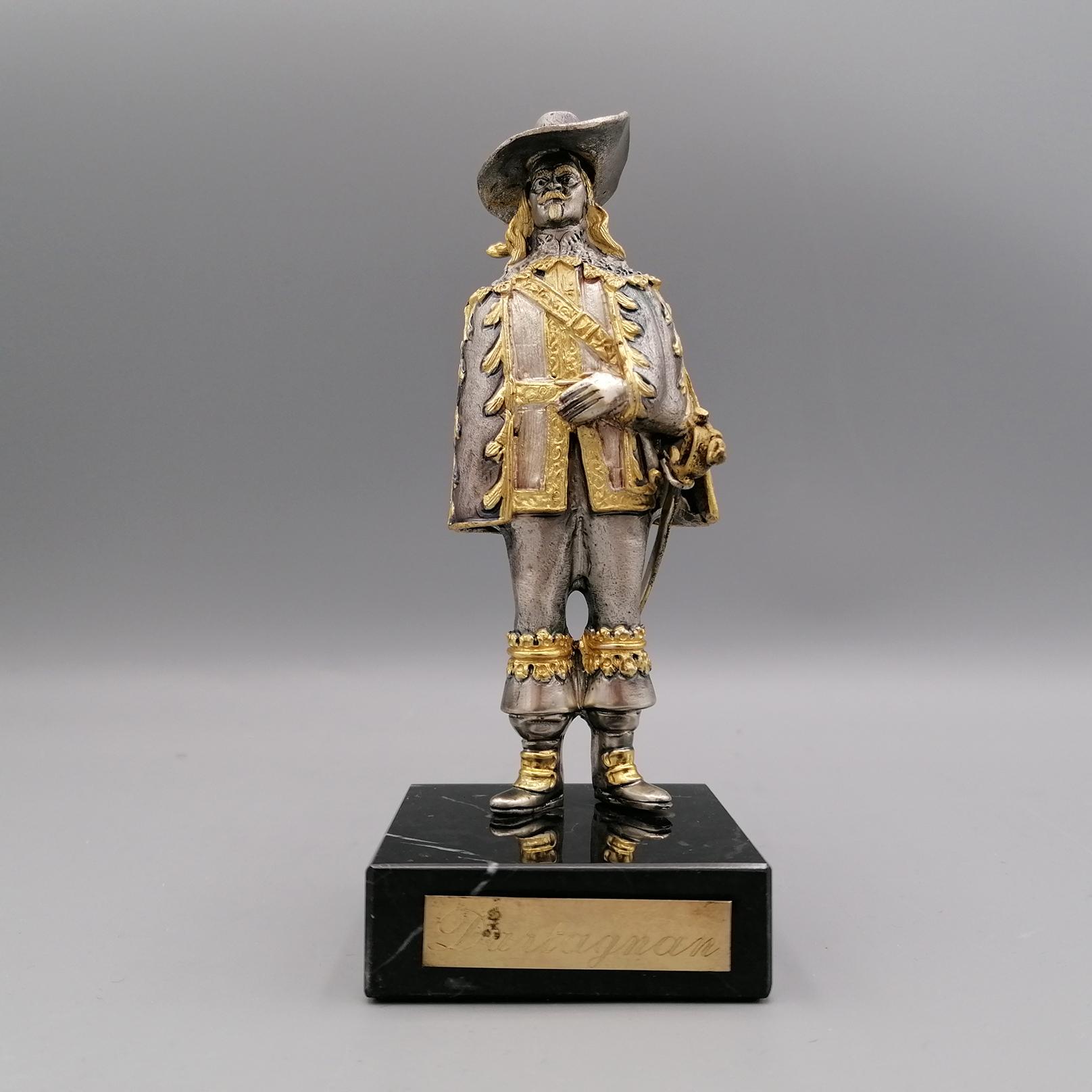 Other 20th Century Italian Solid Silver Miniature Reproducing D'artagnan For Sale