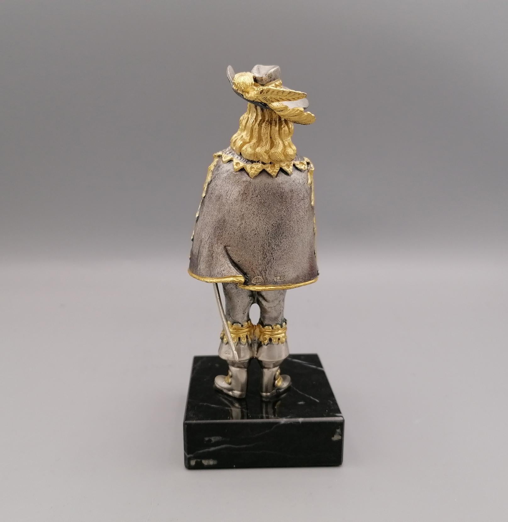 Fine XX secolo Miniatura in argento massiccio del 20° secolo che riproduce D'artagnan in vendita