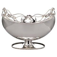 20th Century Italian Solid Silver Oval Centrepiece "Yacht" Collection