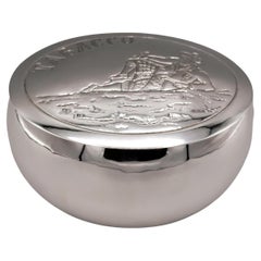 20th Century Italian Solid Silver Oval Tobacco Box