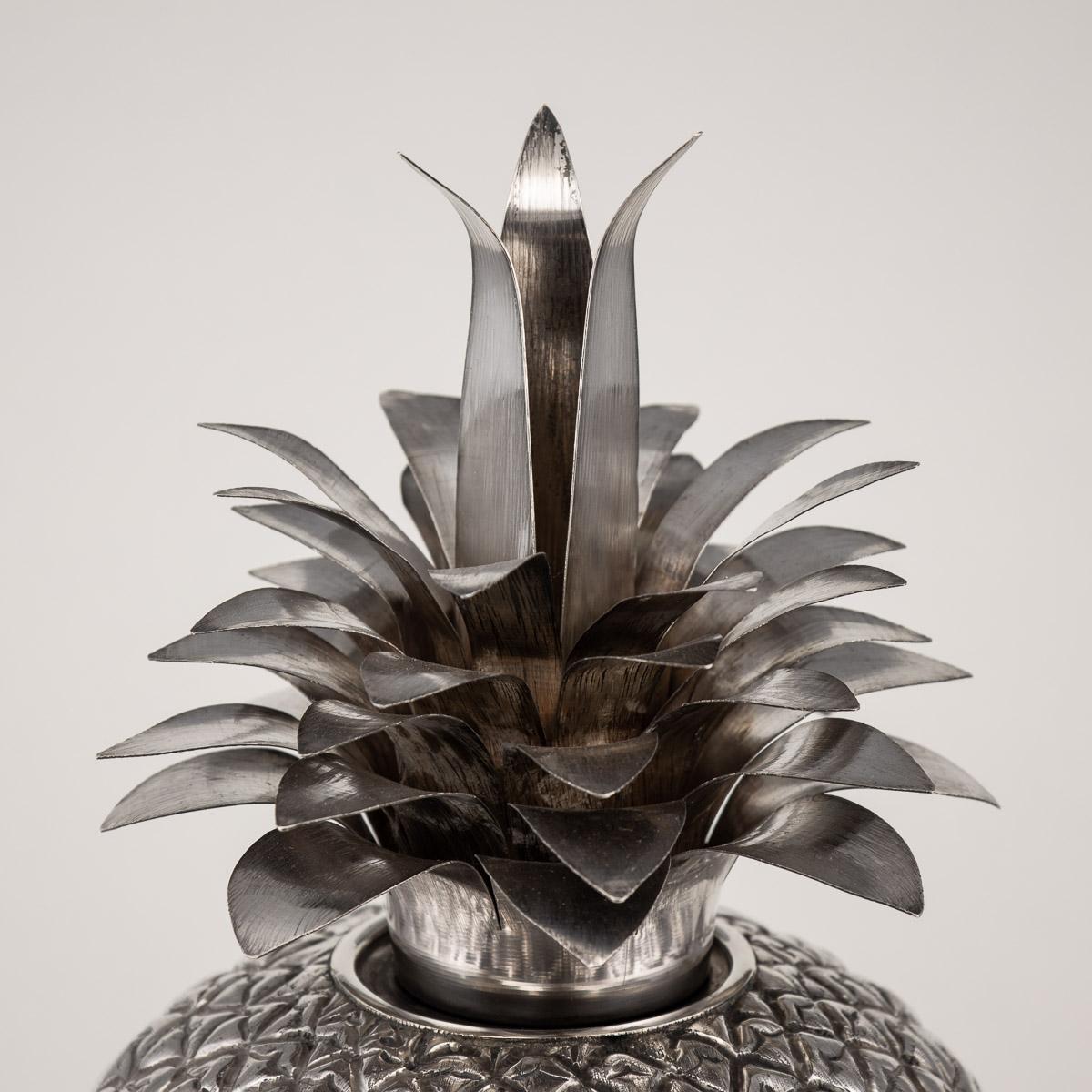 20th Century Italian Solid Silver Pineapple Wine Cooler, c.1960 In Good Condition In Royal Tunbridge Wells, Kent