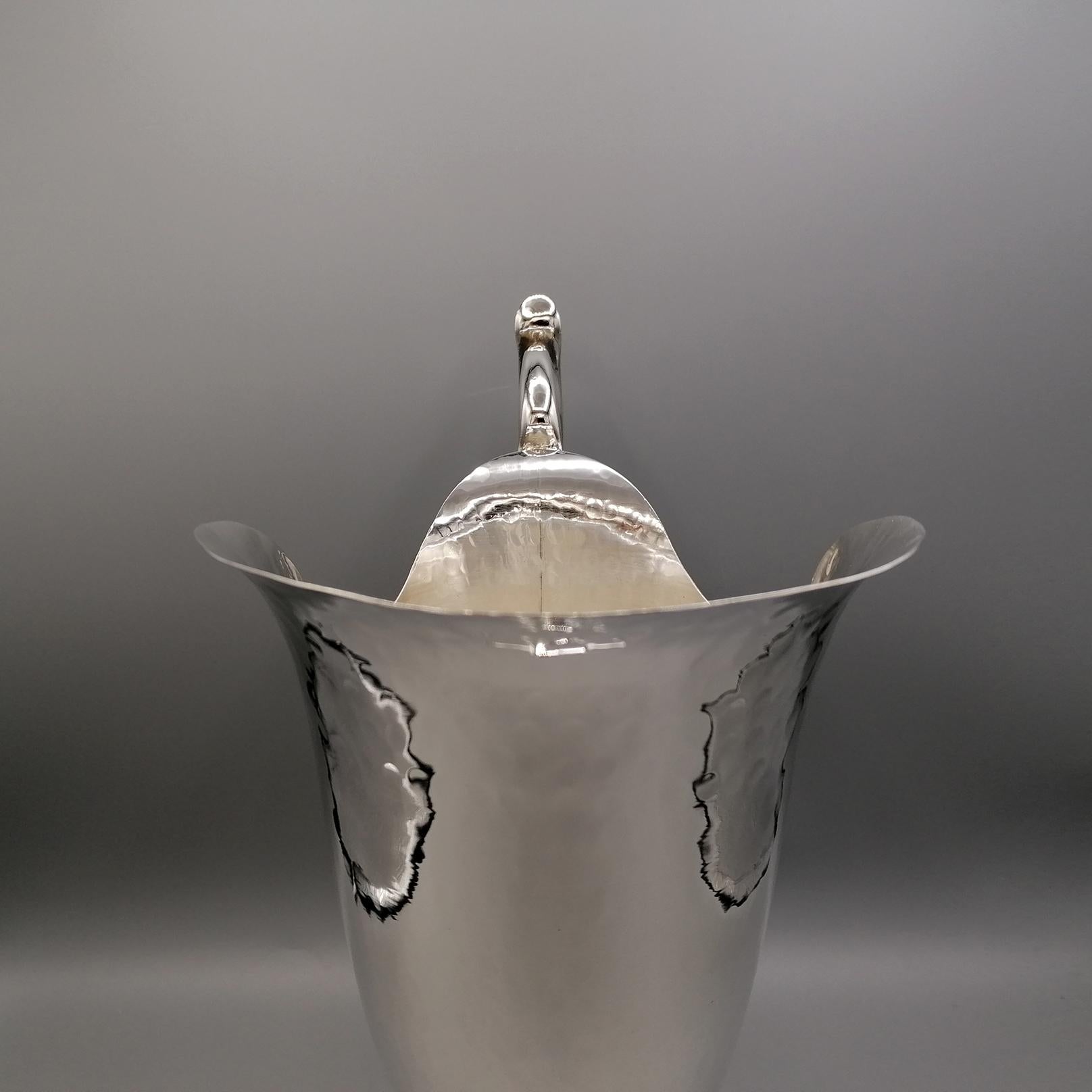 20th Century Italian Solid Silver Pitcher, Water Jug For Sale 4