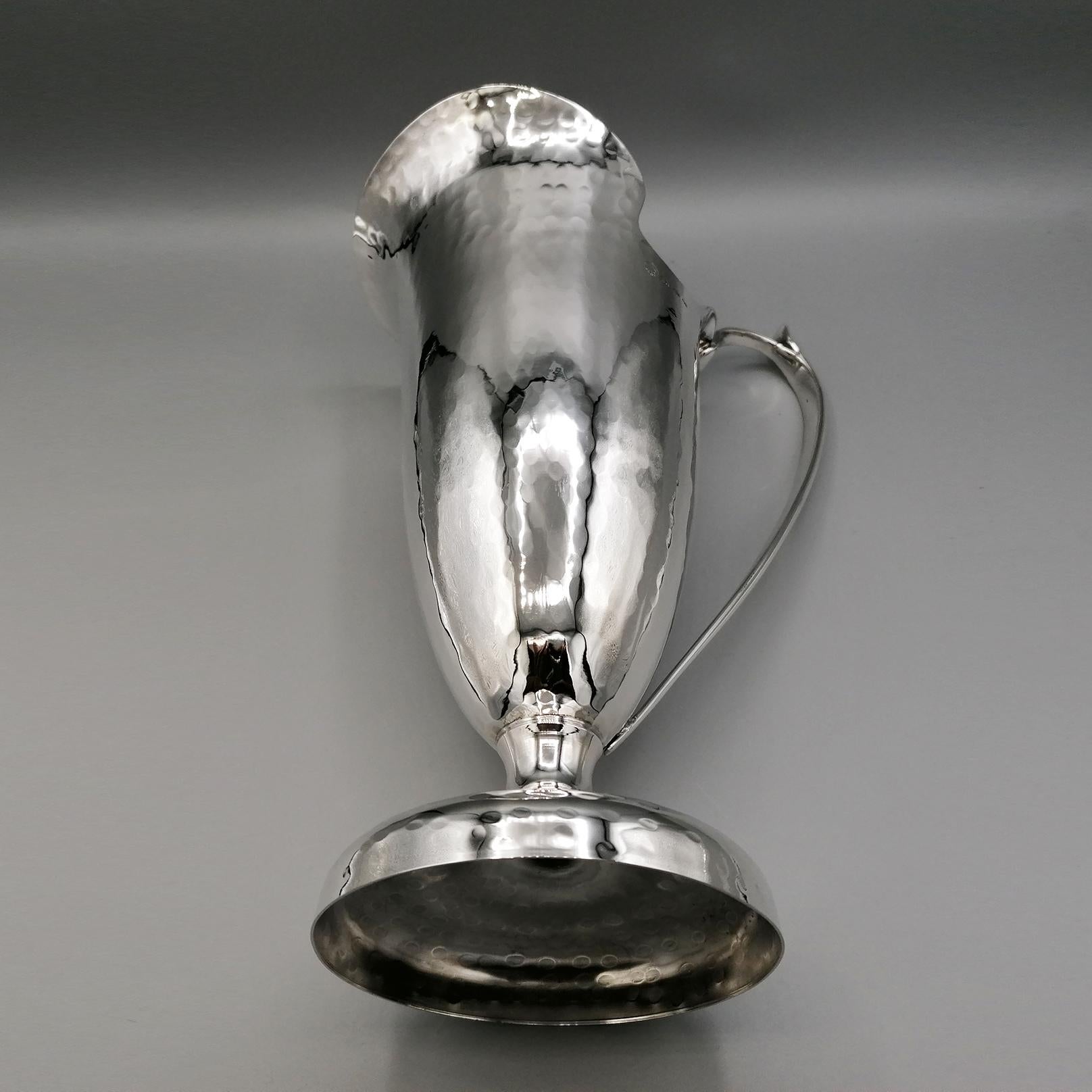20th Century Italian Solid Silver Pitcher, Water Jug For Sale 6