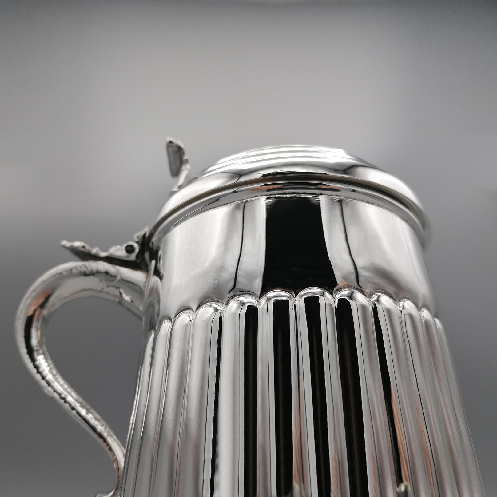 20th Century Italian Solid Silver Queen Ann Style Tankard For Sale 6