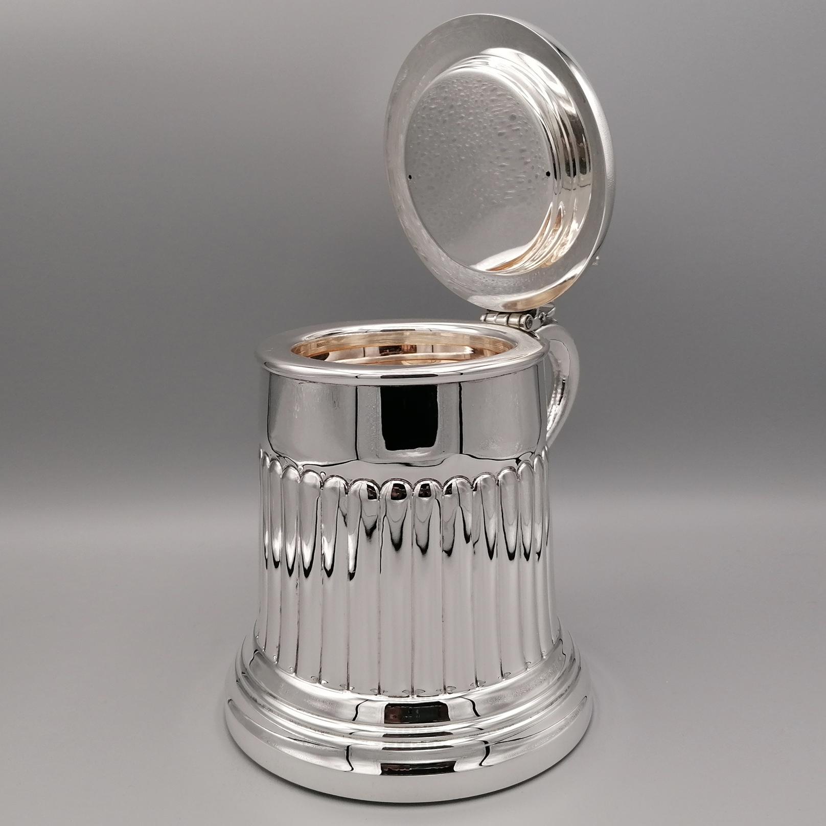 Late 20th Century 20th Century Italian Solid Silver Queen Ann Style Tankard For Sale