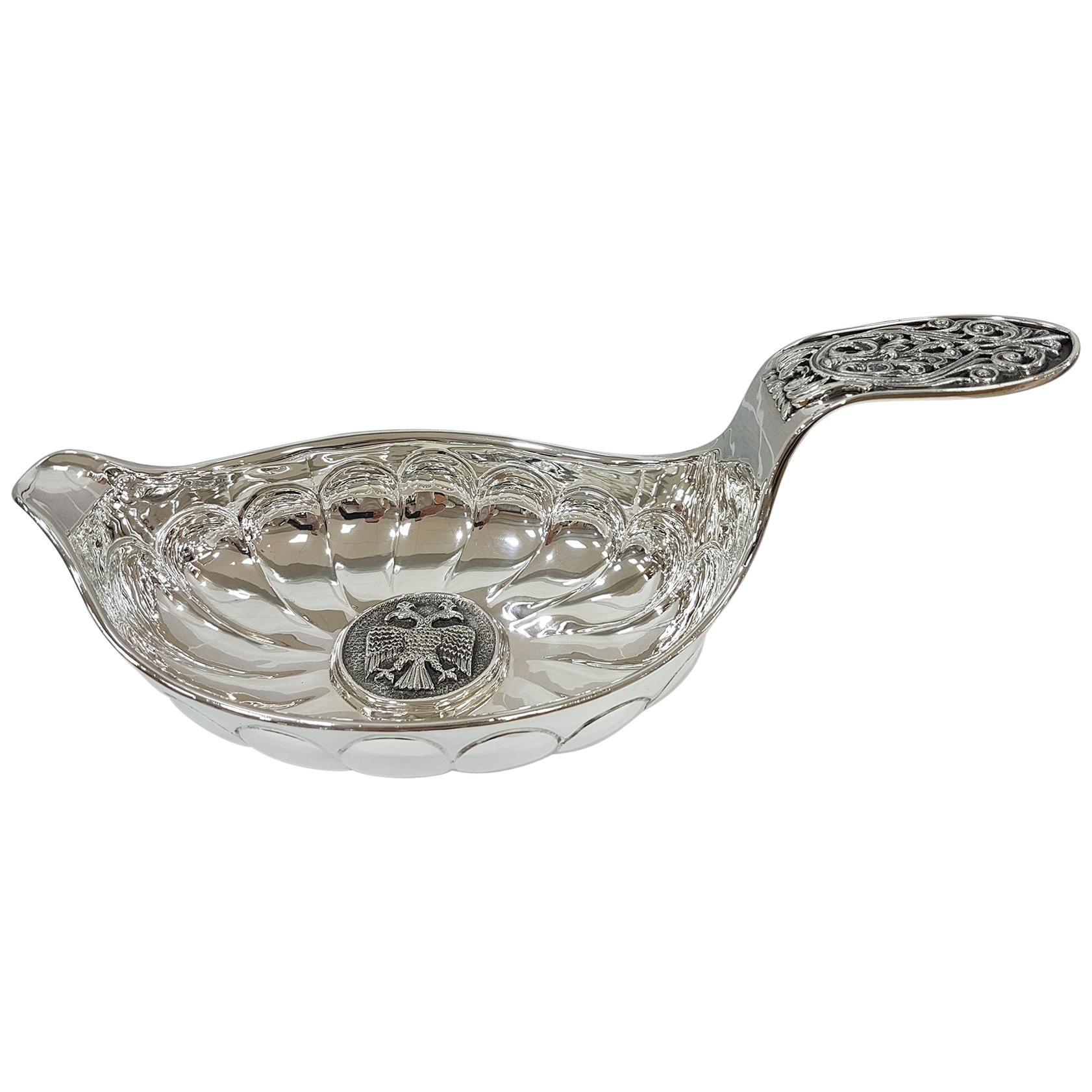 20th Century Italian Solid Silver Russian Kovsh