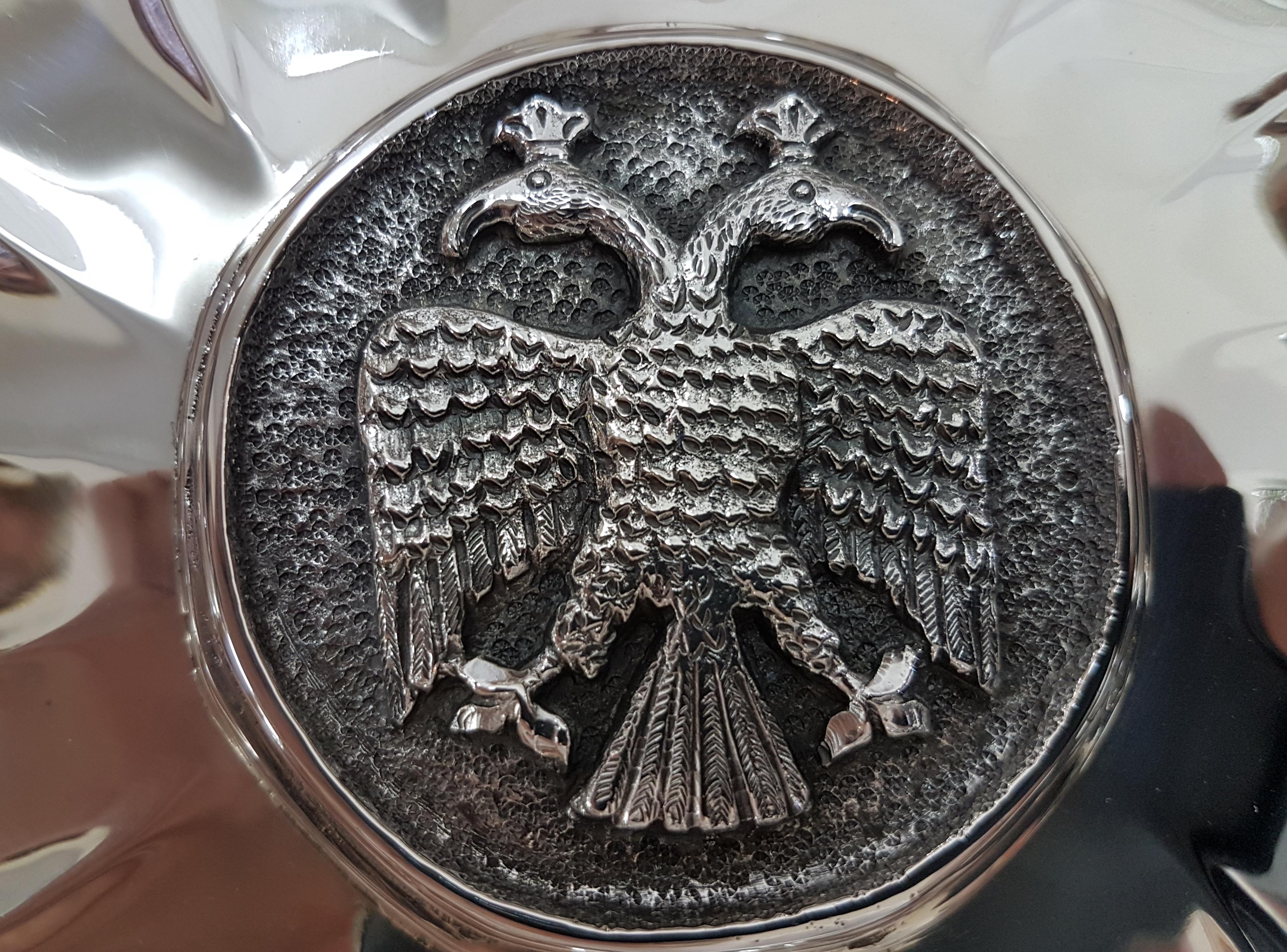 20th Century Italian Solid Silver Russian Kovsh For Sale 9