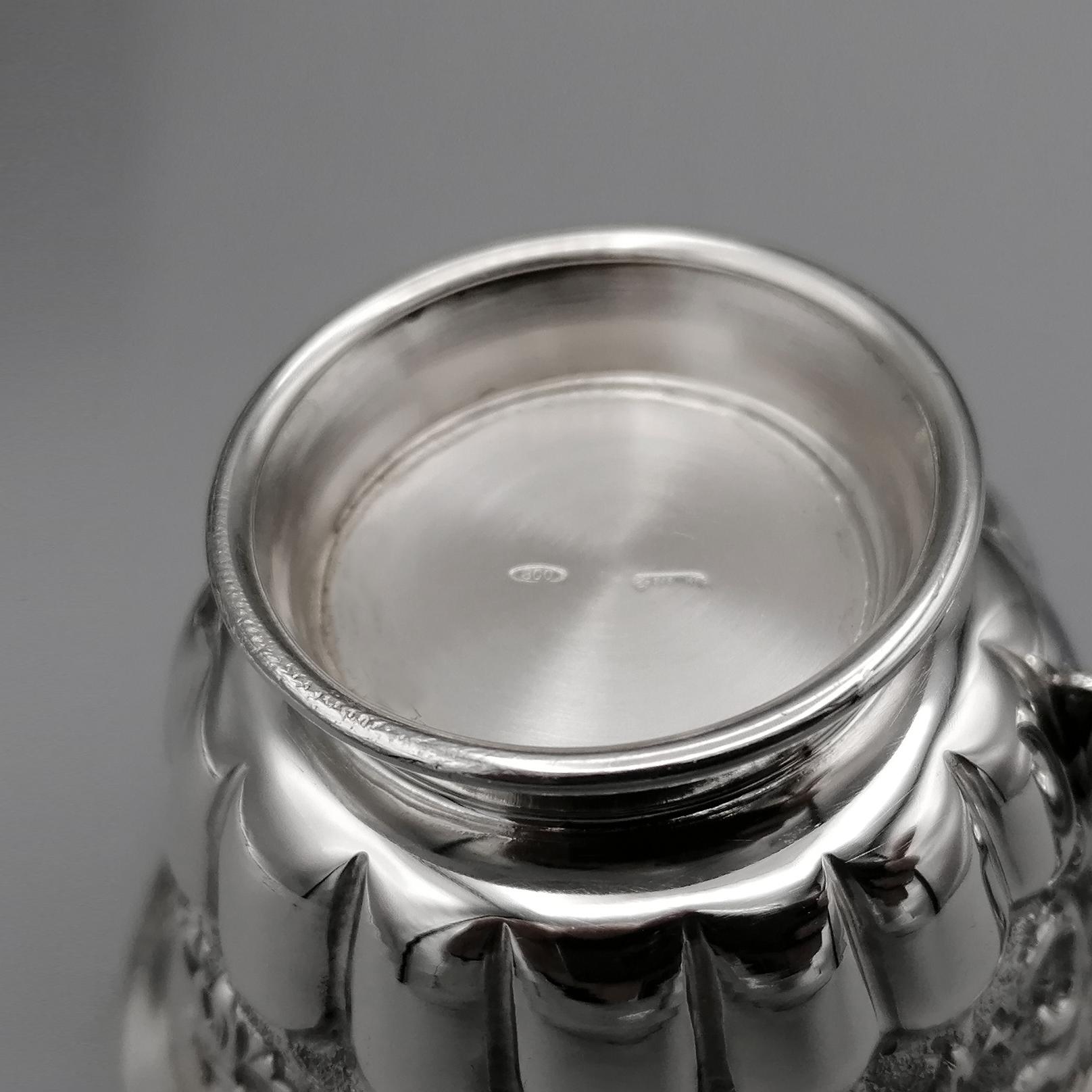 Set von 6 Vodka-Bechern aus italienischem massivem Silber des 20. Jahrhunderts im Angebot 2