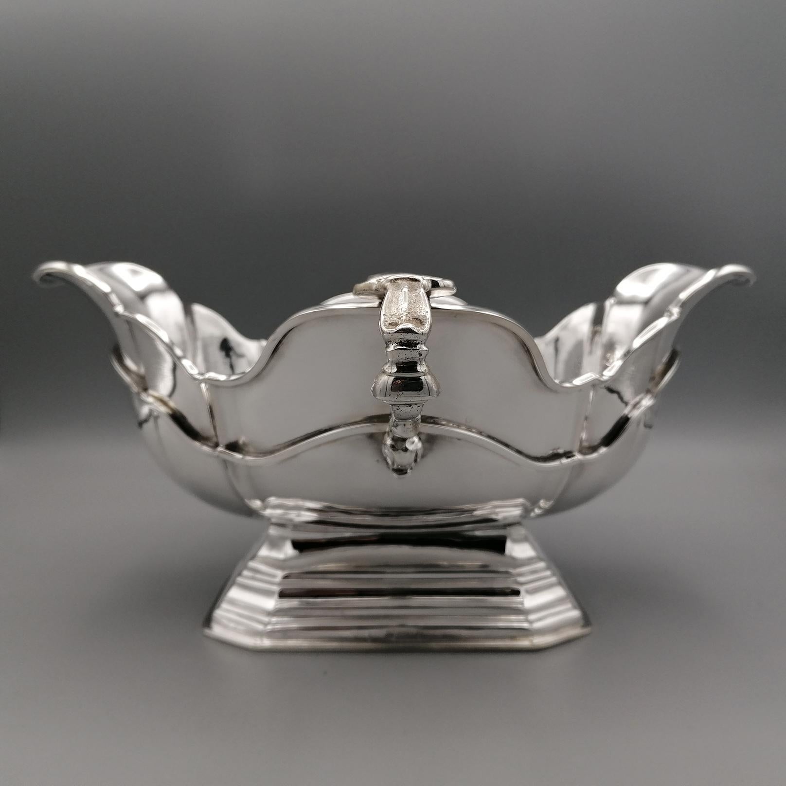 20th Century Italian Solid Silver Souce Boat  6