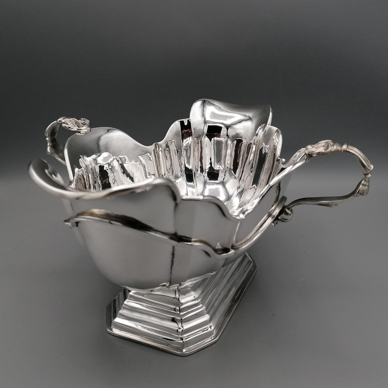 20th Century Italian Solid Silver Souce Boat  7