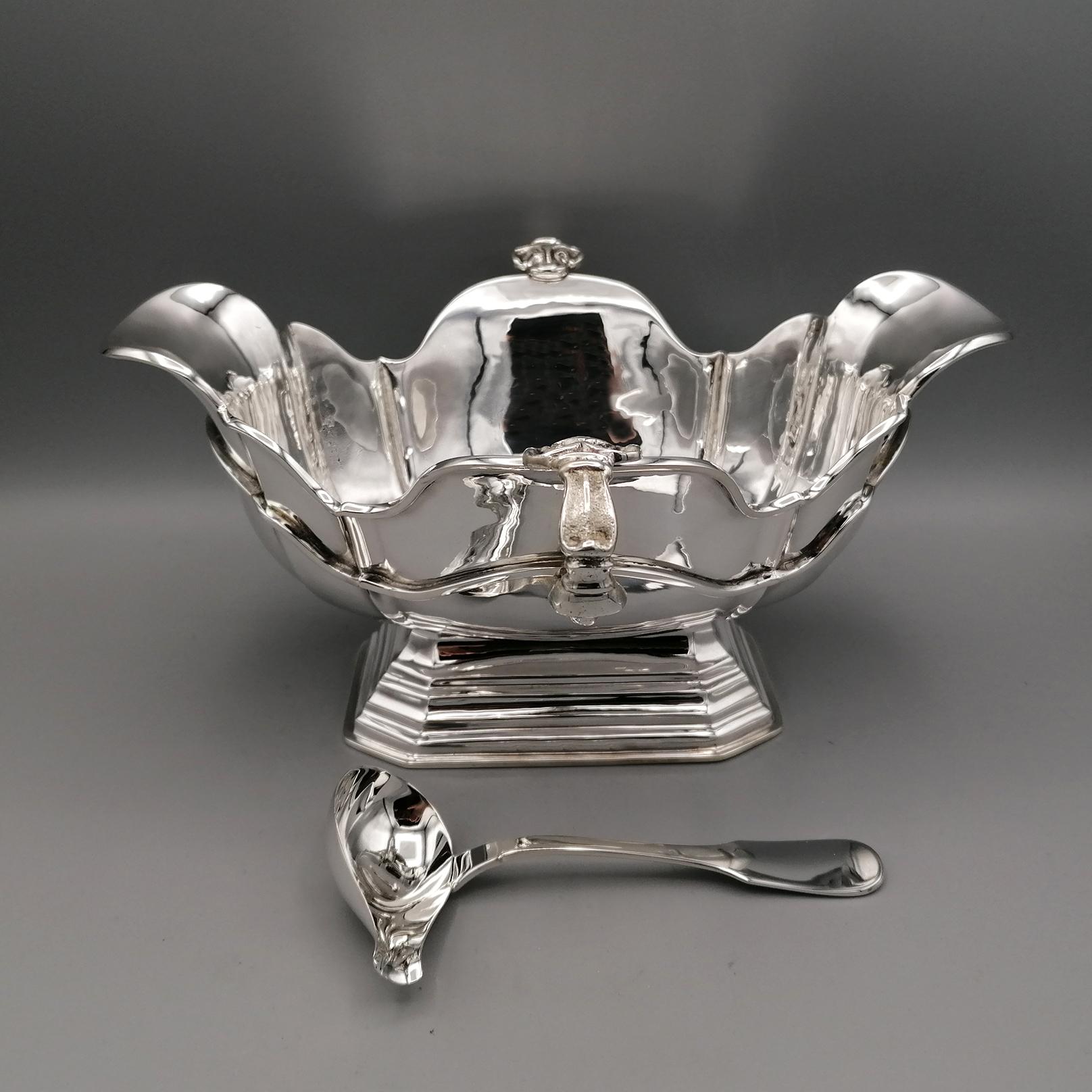 20th Century Italian Solid Silver Souce Boat  10
