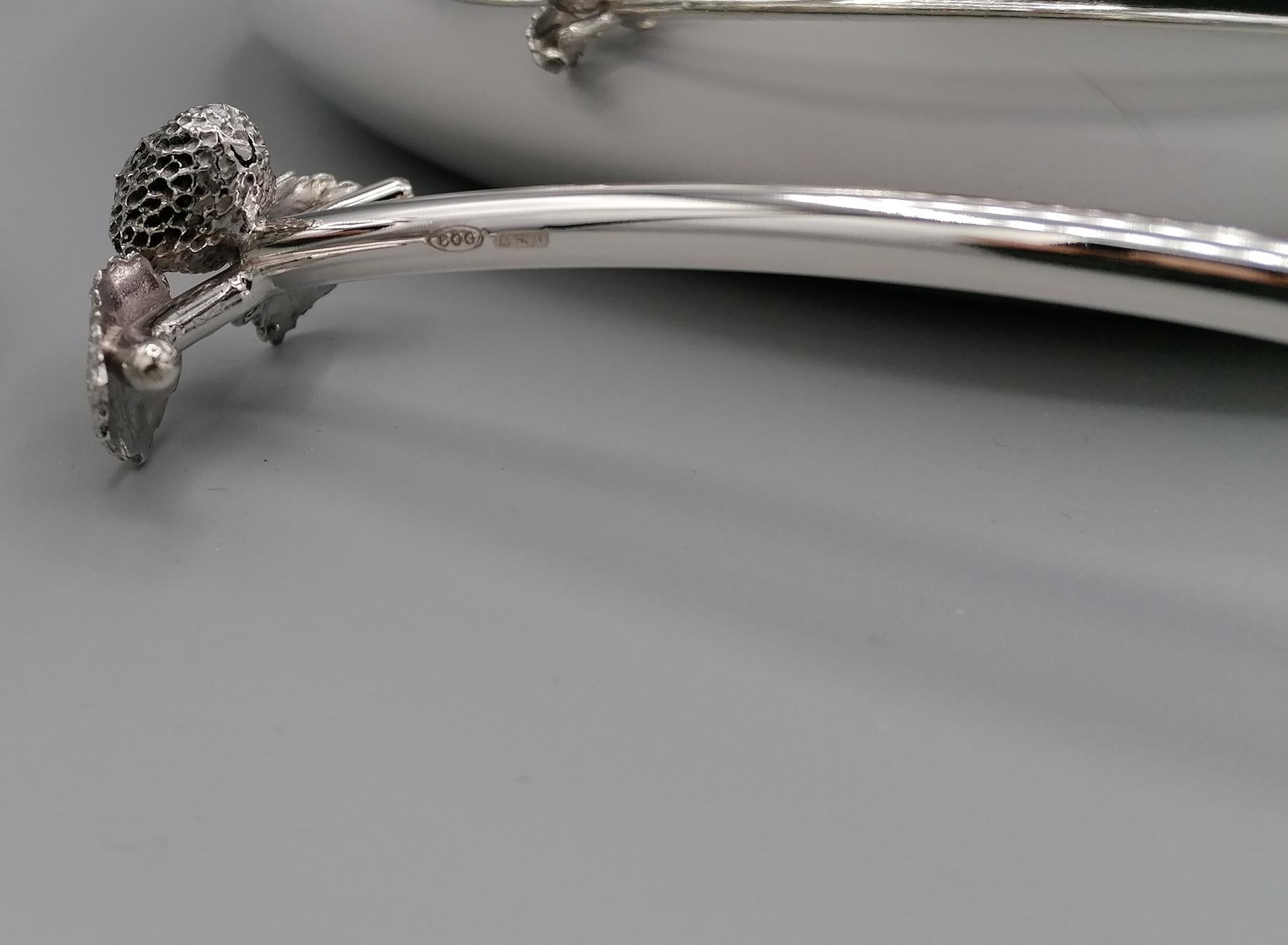 Fresero italiano del siglo XX de plata maciza con azucarero y jarra de limón en venta 12