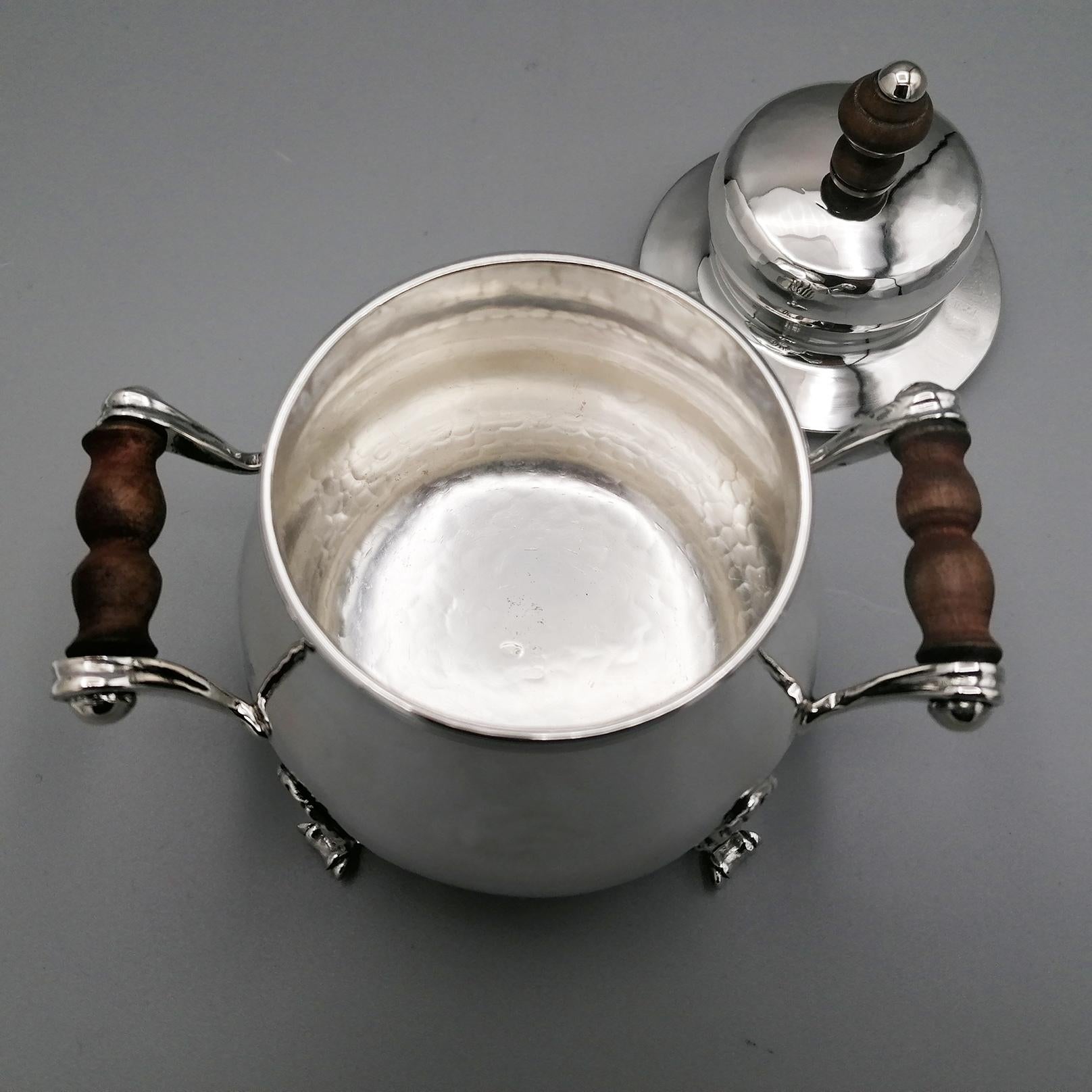 20th Century Italian Solid Silver Sugar Bowl For Sale 6