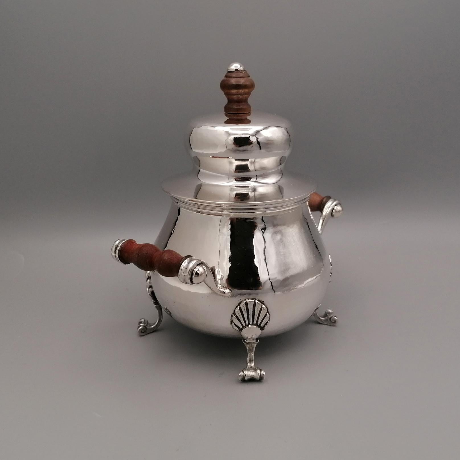 20th Century Italian Solid Silver Sugar Bowl In Excellent Condition For Sale In VALENZA, IT