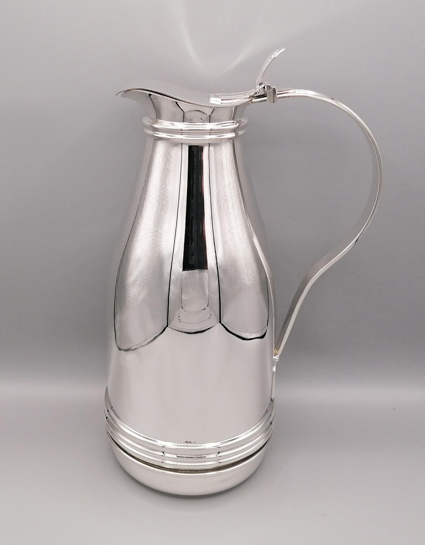 20th Century Italian Solid Silver Art Decò Revival Thermal Jug 7