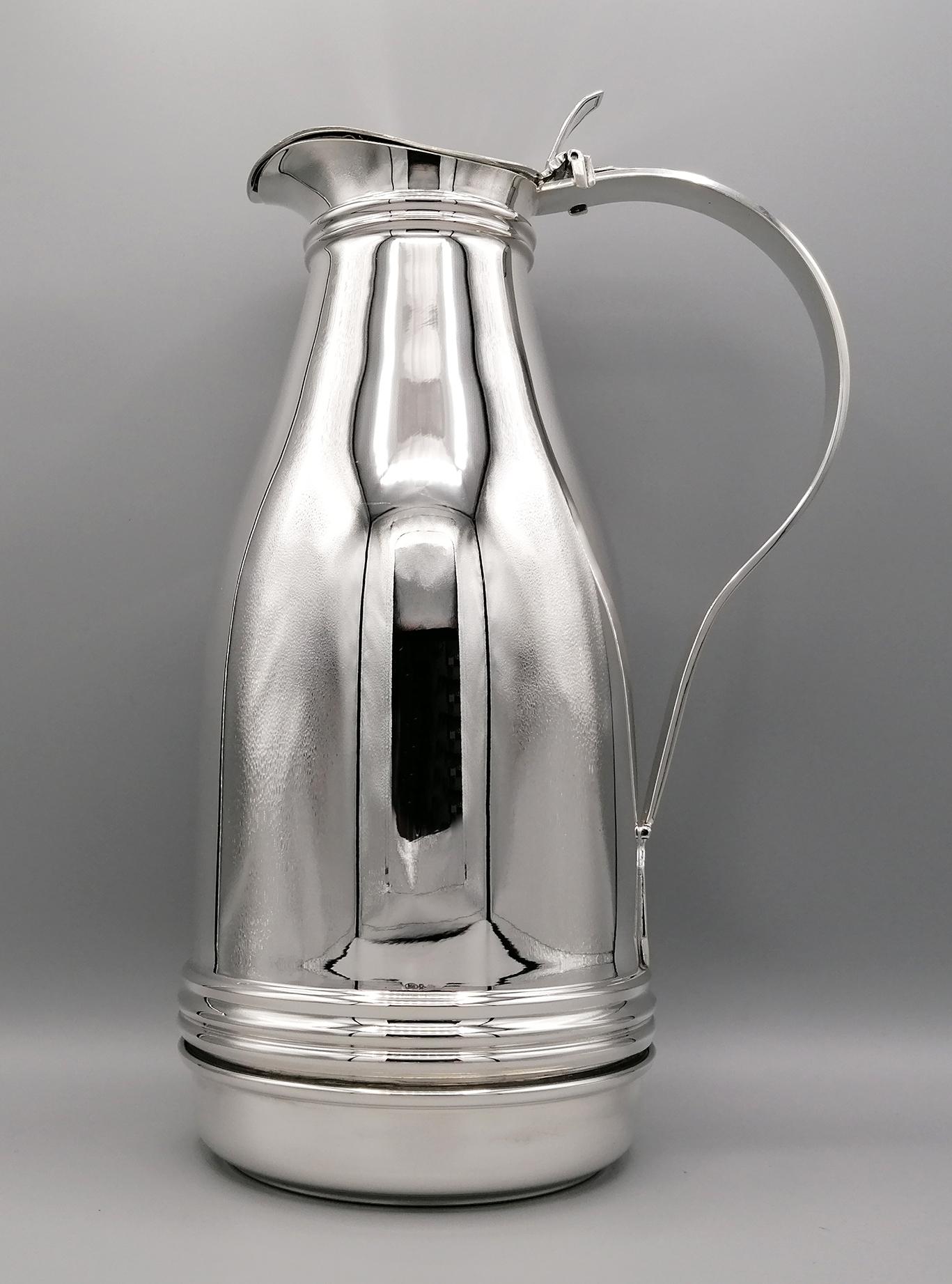 Art Deco 20th Century Italian Solid Silver Art Decò Revival Thermal Jug