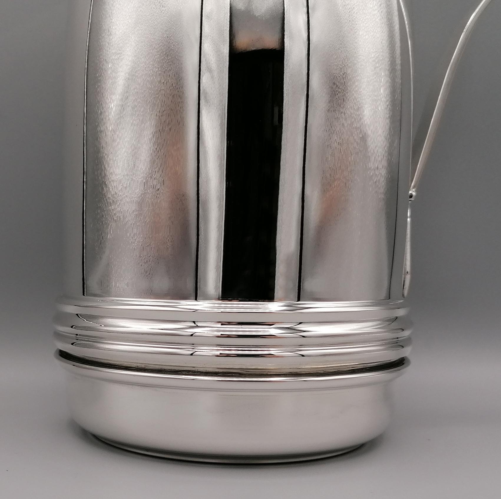 Hand-Crafted 20th Century Italian Solid Silver Art Decò Revival Thermal Jug