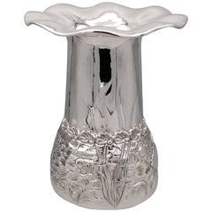 Retro 20th Century Italian Solid Silver Vase "Sea"