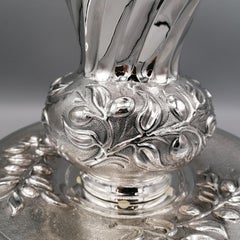 20th Century Italian Solid Silver Vase with Dish