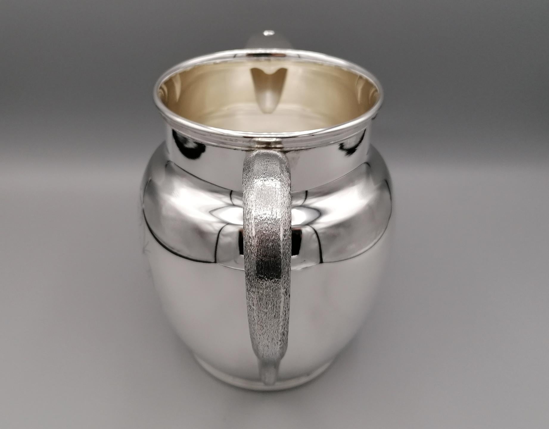 20th Century Italian Solid Silver Water Jug For Sale 6