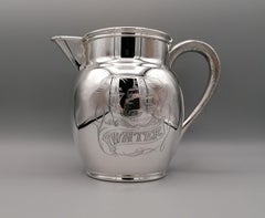 Italienischer Wasserkrug aus massivem Silber des 20.