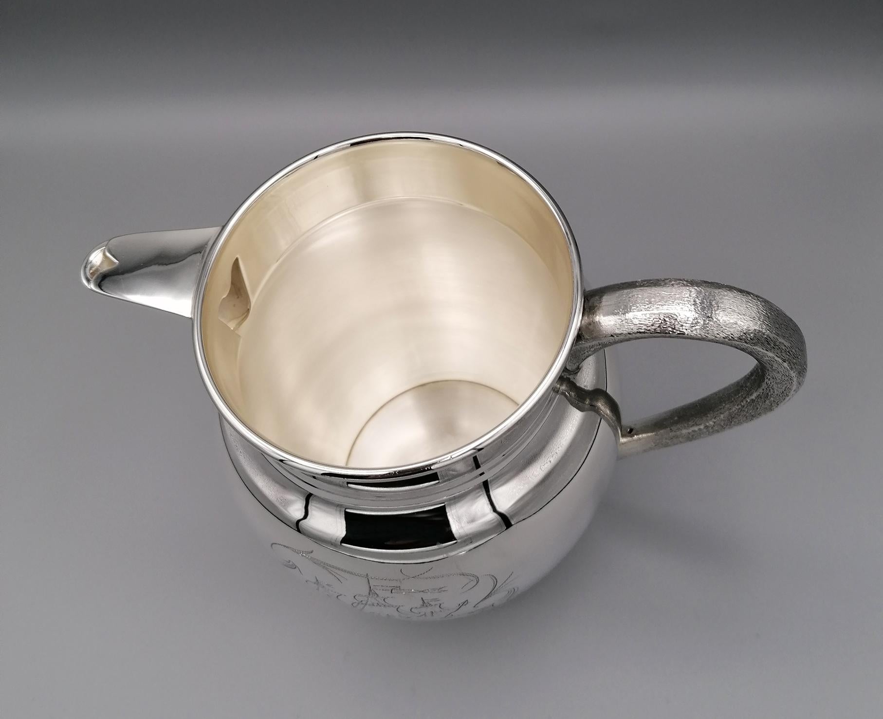 Other 20th Century Italian Solid Silver Water Jug For Sale